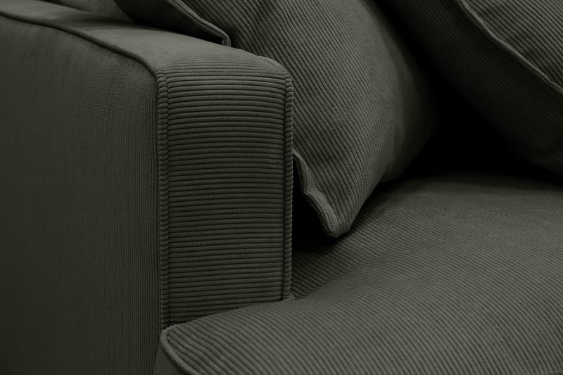 Rossita Lyx 6-istuttava Vasenkätinen U-muotoinen Extra syvä Sohva Divaanilla ja Lepotuoliosalla Vakosametilla - Tummanvihreä - Huonekalut - Sohva - Divaanisohva