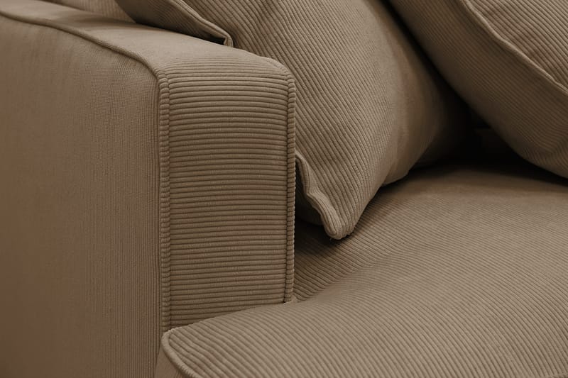 Rossita Lyx 6-istuttava Vasenkätinen U-muotoinen Extra syvä Sohva Divaanilla ja Lepotuoliosalla Vakosametilla - Vaaleanruskea - Huonekalut - Sohva - Divaanisohva