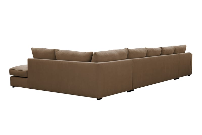 Rossita Lyx 6-istuttava Vasenkätinen U-muotoinen Extra syvä Sohva Divaanilla ja Lepotuoliosalla Vakosametilla - Vaaleanruskea - Huonekalut - Sohva - Divaanisohva