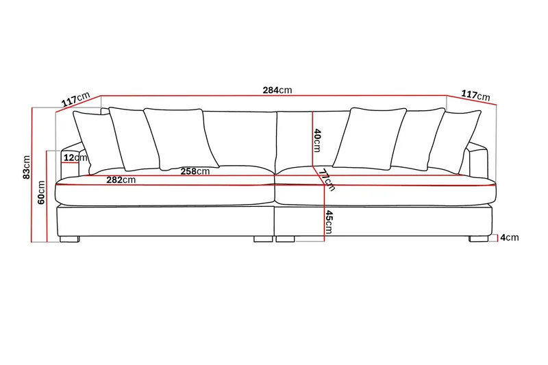 Rossita_lyx_4seater_ Scandinavian Choice - Huonekalut - Sohva - 4:n istuttava sohva