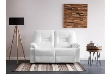 Rovik syvä 2-istuttava recliner-sohva 146 cm keinonahkainen - Valkoinen - Huonekalut - Sohva - Mekanismisohva - 2 istuttava mekanismisohva