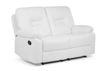Rovik syvä 2-istuttava recliner-sohva 146 cm keinonahkainen - Valkoinen - Huonekalut - Sohva - Mekanismisohva - 2 istuttava mekanismisohva