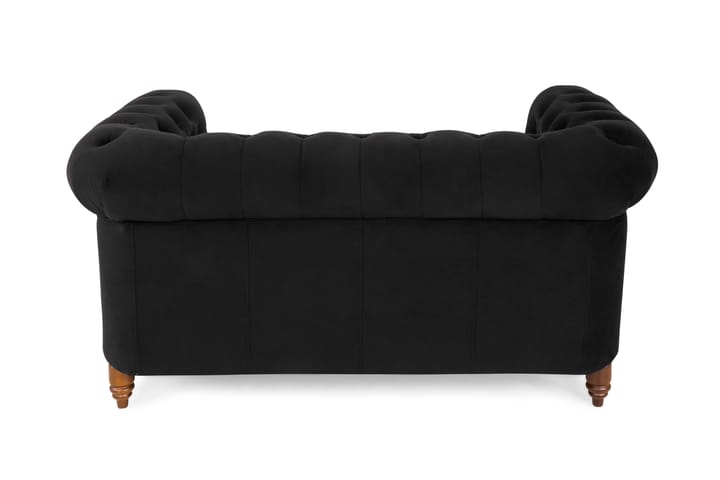Samettisohva Chester Deluxe 2:n ist - Musta - 2:n istuttava sohva - Howard-sohvat - Samettisohva
