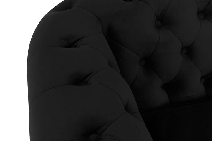 Samettisohva Chester Deluxe 3:n ist - Musta - 3:n istuttava sohva - Howard-sohvat - Samettisohva