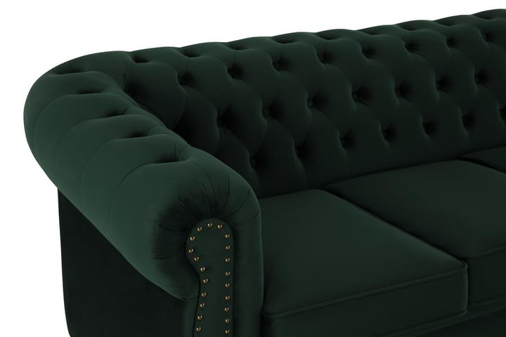 Samettisohva Chester Deluxe 4:n ist - Tummanvihreä - 4:n istuttava sohva - Howard-sohvat - Samettisohva