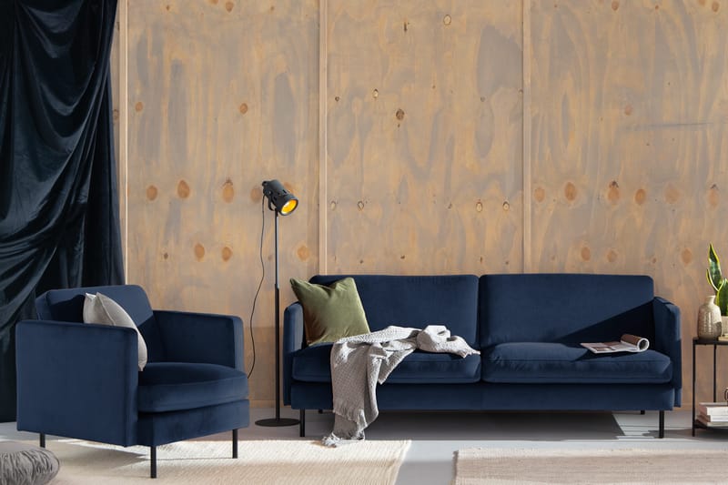 Samettisohva Elion 3:n ist - Sininen - Huonekalut - Sohva - 3:n istuttava sohva