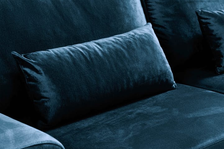 Samettisohva Haga 3:n ist - Sininen - 3:n istuttava sohva - Sohva - Samettisohva