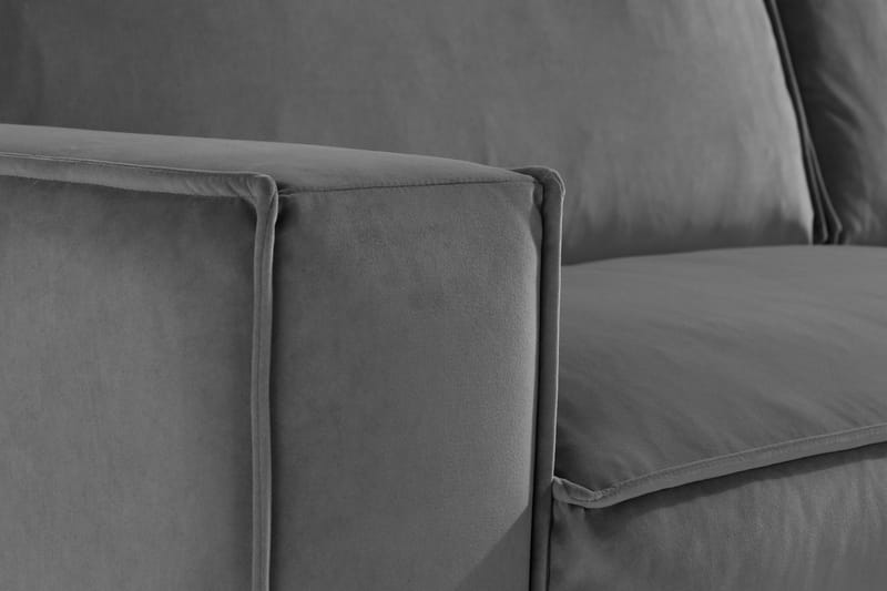 Samettisohva Leonora 4:n ist - Vaaleanharmaa - Huonekalut - Sohva - 4:n istuttava sohva