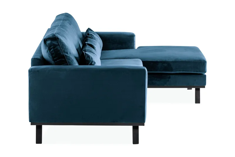 Copenhagen 4-istuttava Oikeakätinen L-muotoinen Divaanisohva Sametilla - Sininen - Huonekalut - Sohva - Samettisohva