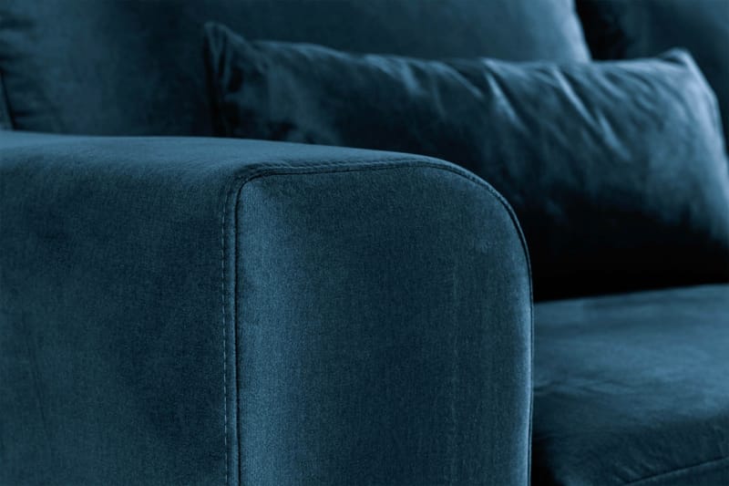 Copenhagen 4-istuttava Oikeakätinen L-muotoinen Divaanisohva Sametilla - Sininen - Huonekalut - Sohva - Samettisohva