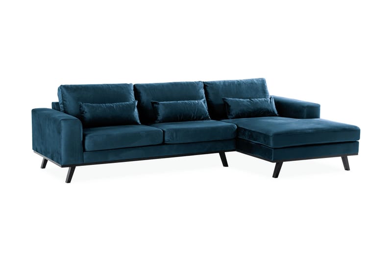 Copenhagen 4-istuttava Oikeakätinen L-muotoinen Divaanisohva Sametilla - Sininen - Huonekalut - Sohva - Samettisohva