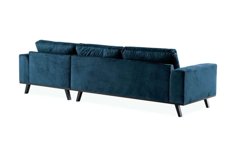 Copenhagen 4-istuttava Oikeakätinen L-muotoinen Divaanisohva Sametilla - Sininen - Huonekalut - Sohva - Samettisohva