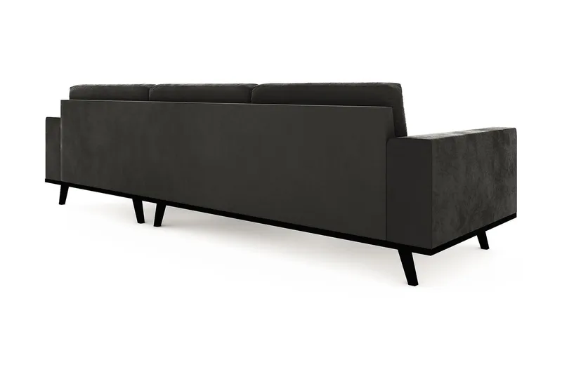 Copenhagen 4-istuttava Oikeakätinen L-muotoinen Divaanisohva Sametilla - Tummanharmaa - Huonekalut - Sohva - Samettisohva