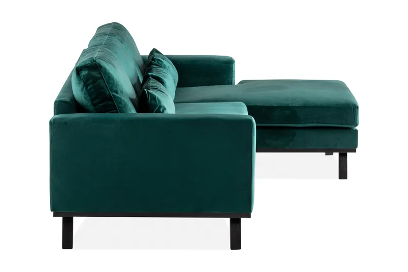Copenhagen 4-istuttava Oikeakätinen L-muotoinen Divaanisohva Sametilla - Vihreä - Huonekalut - Sohva - Samettisohva