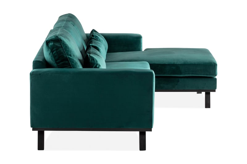 Copenhagen 4-istuttava Oikeakätinen L-muotoinen Divaanisohva Sametilla - Vihreä - Huonekalut - Sohva - Samettisohva