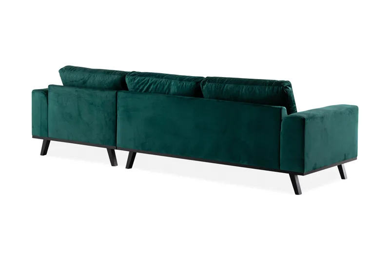 Copenhagen 4-istuttava Oikeakätinen L-muotoinen Divaanisohva Sametilla - Vihreä - Huonekalut - Sohva - Samettisohva