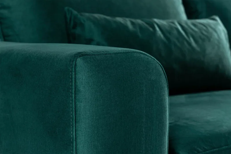 Copenhagen 4-istuttava Oikeakätinen L-muotoinen Divaanisohva Sametilla - Vihreä - Huonekalut - Sohva - Samettisohva