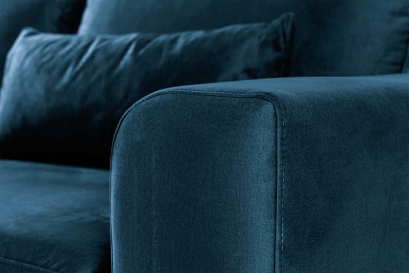 Copenhagen 4-istuttava Vasenkätinen L-muotoinen Divaanisohva Sametilla - Sininen - Huonekalut - Sohva - Samettisohva