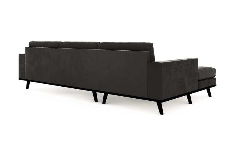 Copenhagen 4-istuttava Vasenkätinen L-muotoinen Divaanisohva Sametilla - Tummanharmaa - Huonekalut - Sohva - Samettisohva