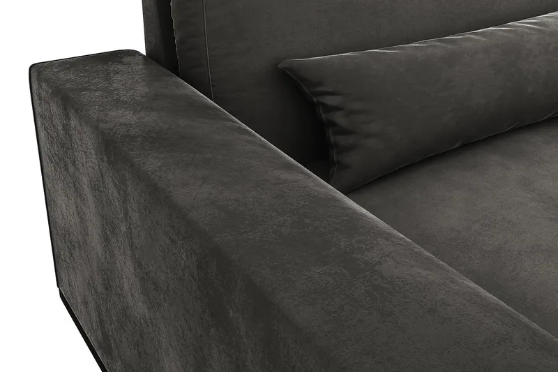Copenhagen 4-istuttava Vasenkätinen L-muotoinen Divaanisohva Sametilla - Tummanharmaa - Huonekalut - Sohva - Samettisohva