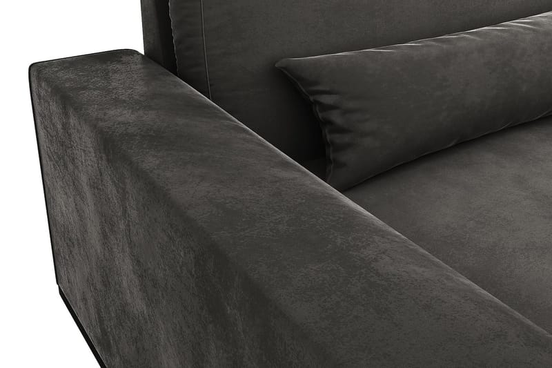Copenhagen 4-istuttava Vasenkätinen L-muotoinen Divaanisohva Sametilla - Tummanharmaa - Huonekalut - Sohva - Samettisohva
