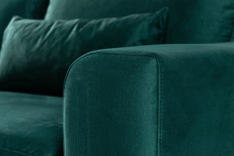 Copenhagen 4-istuttava Vasenkätinen L-muotoinen Divaanisohva Sametilla - Vihreä - Huonekalut - Sohva - Samettisohva