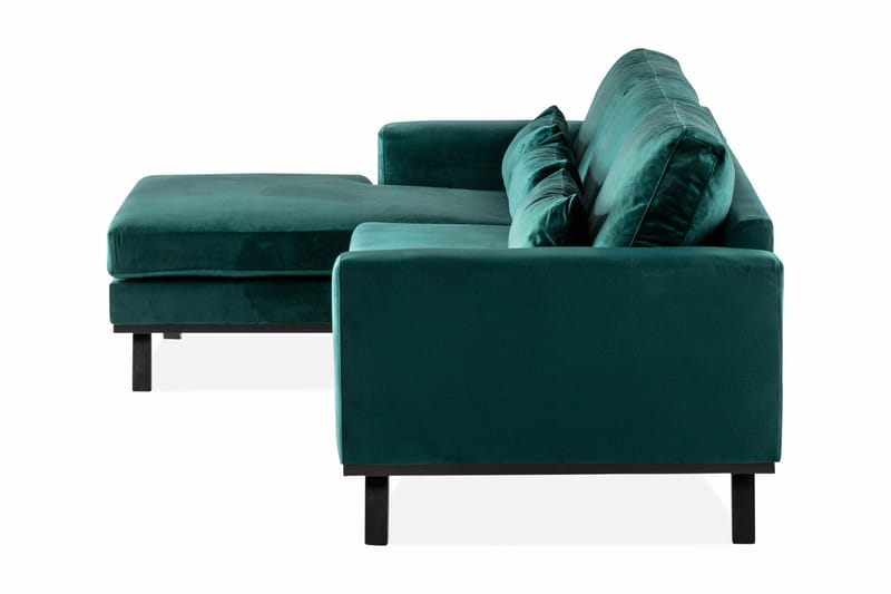 Copenhagen 4-istuttava Vasenkätinen L-muotoinen Divaanisohva Sametilla - Vihreä - Huonekalut - Sohva - Samettisohva