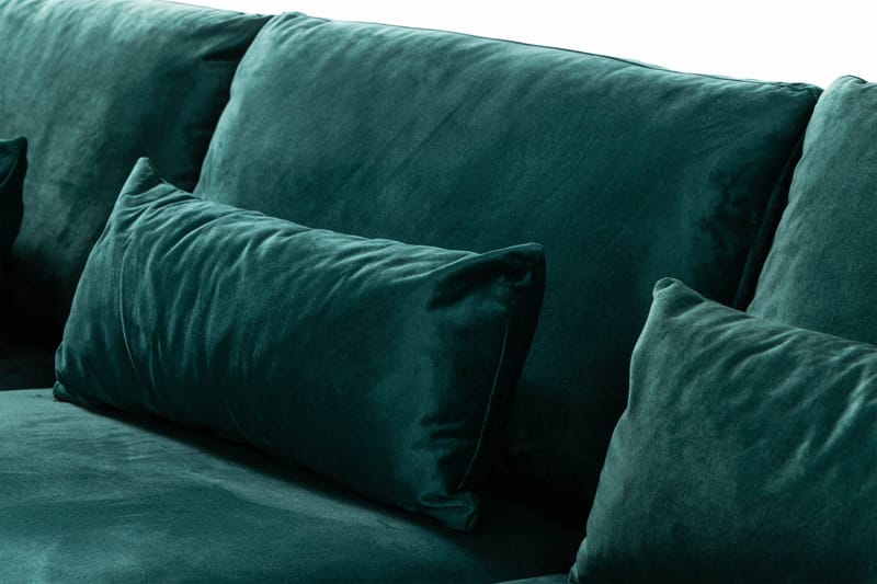 Copenhagen 4-istuttava Vasenkätinen L-muotoinen Divaanisohva Sametilla - Vihreä - Huonekalut - Sohva - Samettisohva