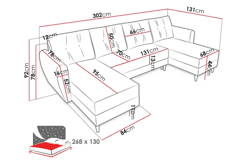 Ilzarbe Vuodesohva - Musta - Huonekalut - Sohva - Vuodesohva - Divaanivuodesohva