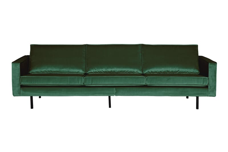 Lissbon 3-istuttava Retro suorakulmainen samettisohva 277 cm, Vihreä