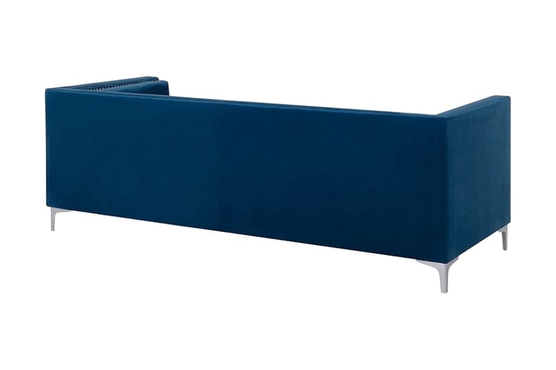 Llawhaden suorakaiteen muotoinen Chesterfield samettisohva 211 cm - Sininen - Huonekalut - Sohva - Samettisohva