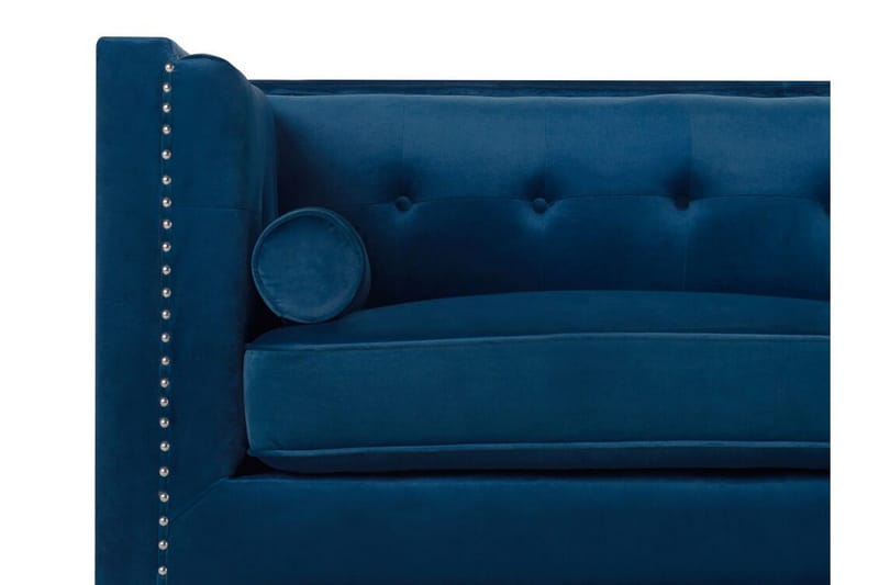 Llawhaden suorakaiteen muotoinen Chesterfield samettisohva 211 cm - Sininen - Huonekalut - Sohva - Samettisohva