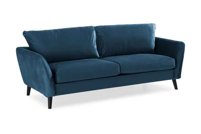 Trend 3-istuttava Samettisohva - Sininen - Huonekalut - Sohva - Samettisohva