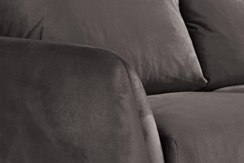 Trend 3-istuttava Samettisohva - Tummanharmaa - Huonekalut - Sohva - Samettisohva