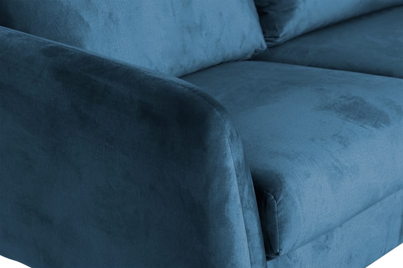 Trend 5-istuttava Oikeakätinen L-muotoinen Kulmasohva Divaanilla Sametista - Sininen - Huonekalut - Sohva - Samettisohva