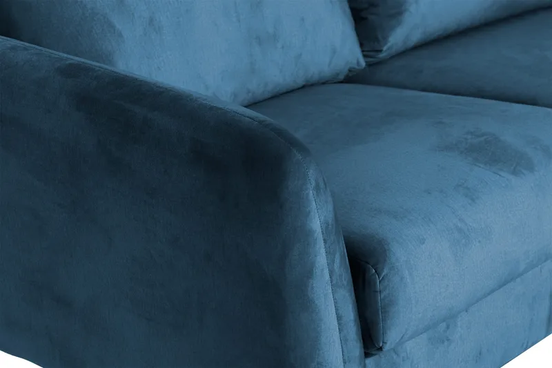 Trend 5-istuttava Oikeakätinen L-muotoinen Kulmasohva Divaanilla Sametista - Sininen - Huonekalut - Sohva - Samettisohva