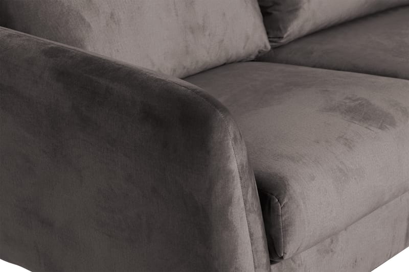 Trend 5-istuttava Oikeakätinen L-muotoinen Kulmasohva Divaanilla Sametista - Tummanharmaa - Huonekalut - Sohva - Samettisohva