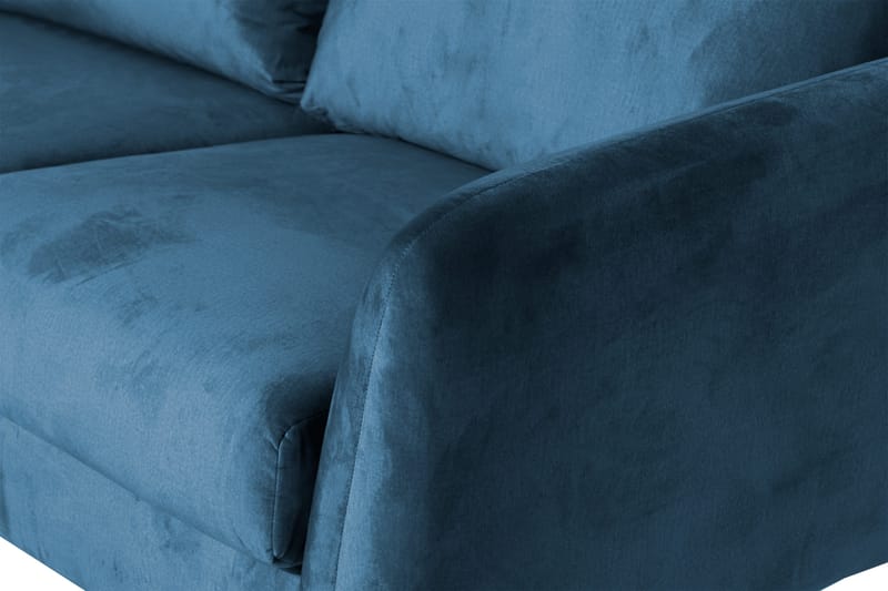 Trend 5-istuttava Vasenkätinen U-muotoinen Kulmasohva Divaanilla Sametista - Sininen - Huonekalut - Sohva - Samettisohva