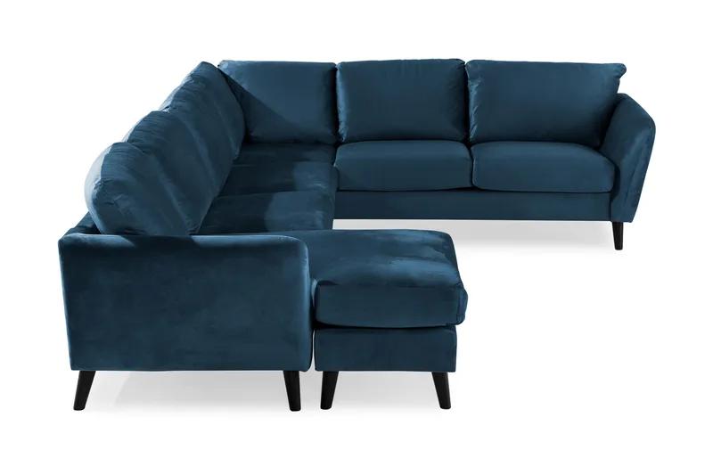 Trend 5-istuttava Vasenkätinen U-muotoinen Kulmasohva Divaanilla Sametista - Sininen - Huonekalut - Sohva - Samettisohva