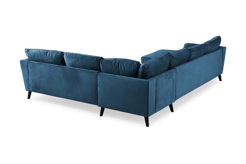 Trend 5-istuttava Vasenkätinen U-muotoinen Kulmasohva Divaanilla Sametista - Sininen - Huonekalut - Sohva - Samettisohva