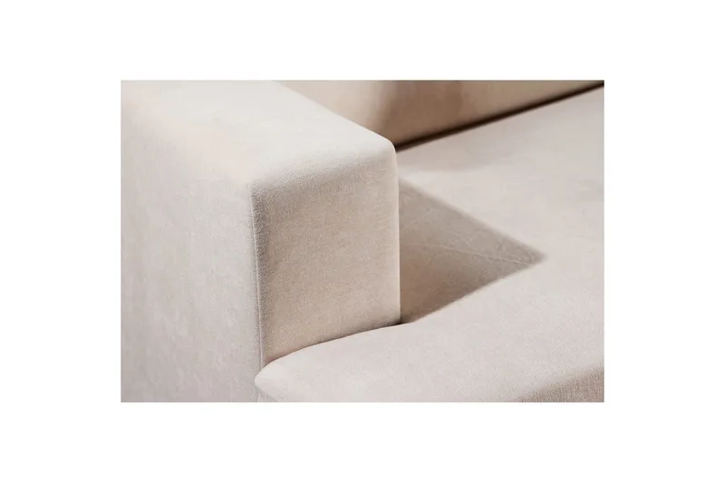 Sani pehmeä 3-istuttava sohva 214 cm leveä chenillekankaalla - Vaalea beige - Huonekalut - Sohva - 3:n istuttava sohva