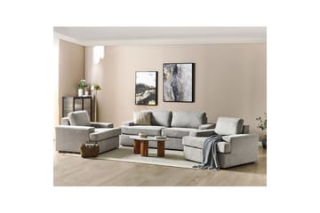 Soffgrupp Beliani Alla Beige Grey - Huonekalut - Sohva - Sohvaryhmä