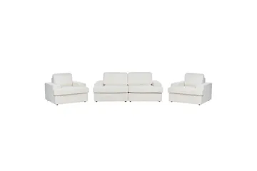 Soffgrupp Beliani Alla Beige White - Huonekalut - Sohva - Sohvaryhmä