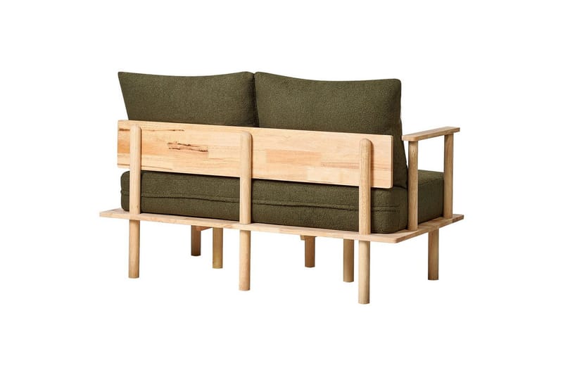 Soffgrupp Beliani Asker Beige, ljust trä Green||Light colored wood - Huonekalut - Sohva - Sohvaryhmä