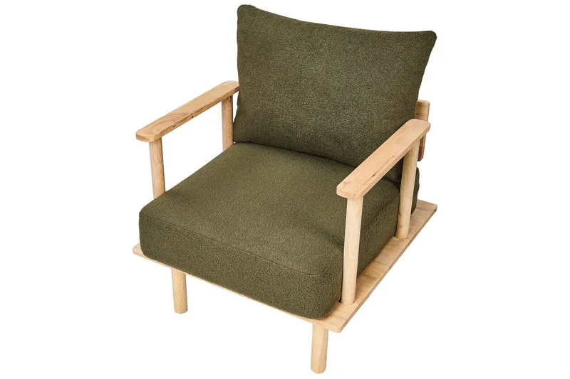 Soffgrupp Beliani Asker Beige, ljust trä Green||Light colored wood - Huonekalut - Sohva - Sohvaryhmä