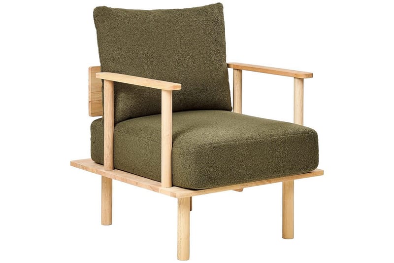Soffgrupp Beliani Asker Beige, ljust trä Green||Light colored wood - Huonekalut - Sohva - Sohvaryhmä
