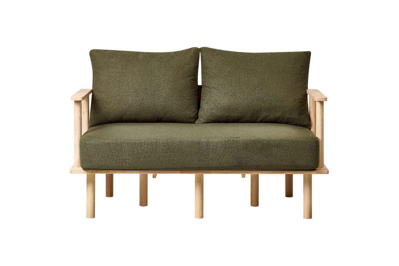 Soffgrupp Beliani Asker Beige, ljust trä Green||Light colored wood - Huonekalut - Sohva - Sohvaryhmä