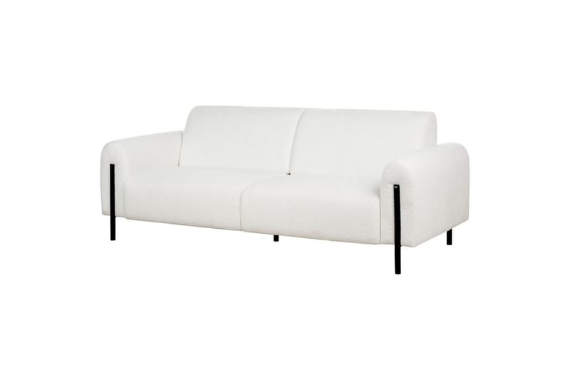 Soffgrupp Beliani Askim Beige/svart, Polyester White||Black - Huonekalut - Sohva - Sohvaryhmä