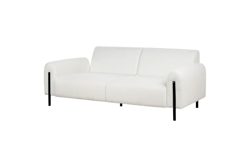 Soffgrupp Beliani Askim Beige/svart, Polyester White||Black - Huonekalut - Sohva - Sohvaryhmä