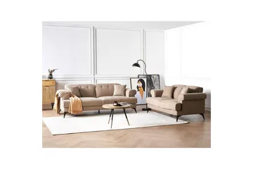 Soffgrupp Beliani Skive Beige Brown - Ruskea - Huonekalut - Sohva - Sohvaryhmä